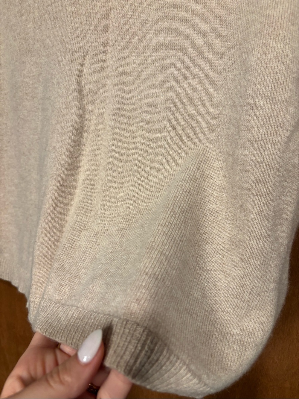 Cashmere J. Crew Short Sleeve Crewneck Sweater in Light Beige - Picture 2 of 7